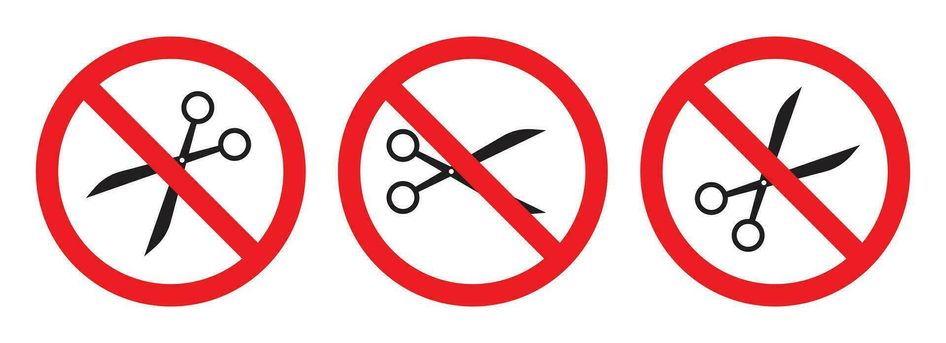 Do not open with scissors sign and symbol vector illustration collection