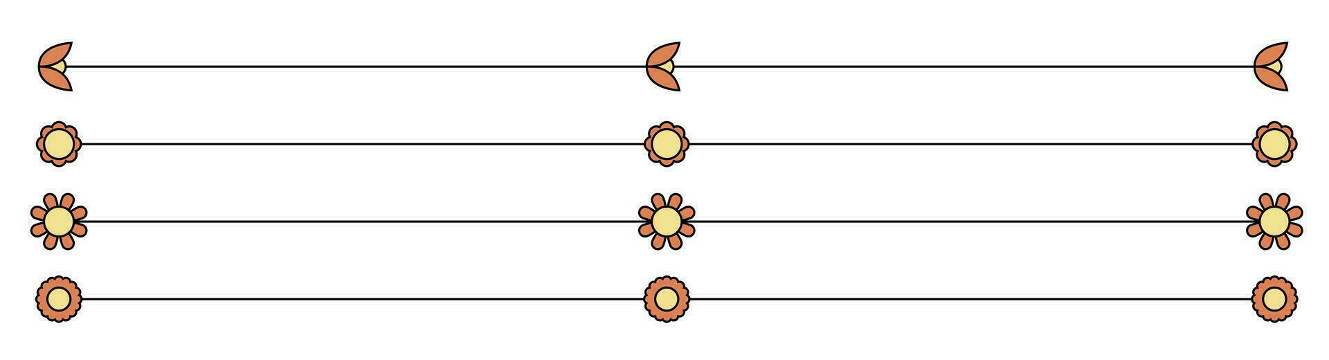 Flower divider collection vector illustration