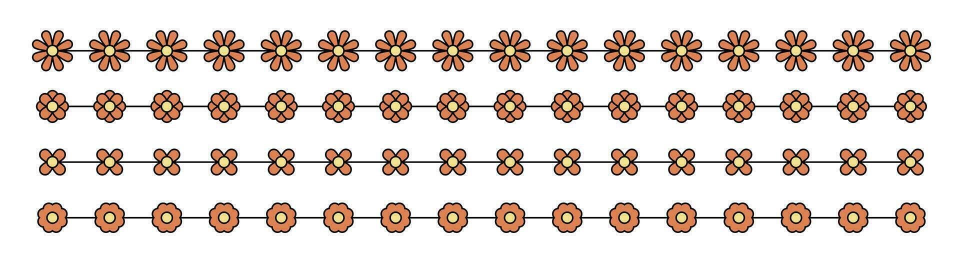 Flower divider collection vector illustration