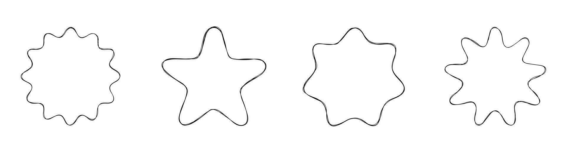 Hand drawn line star banner vector