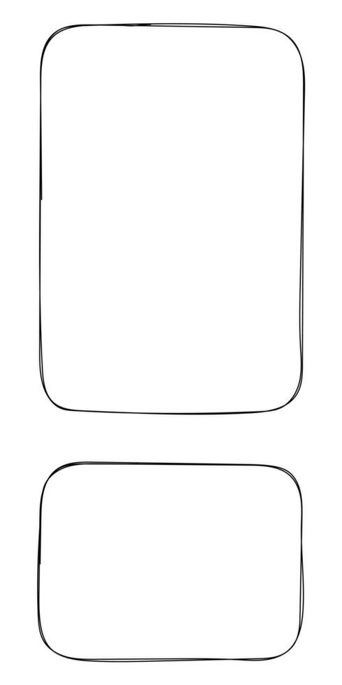 Hand drawn highlighter rectangle vector set