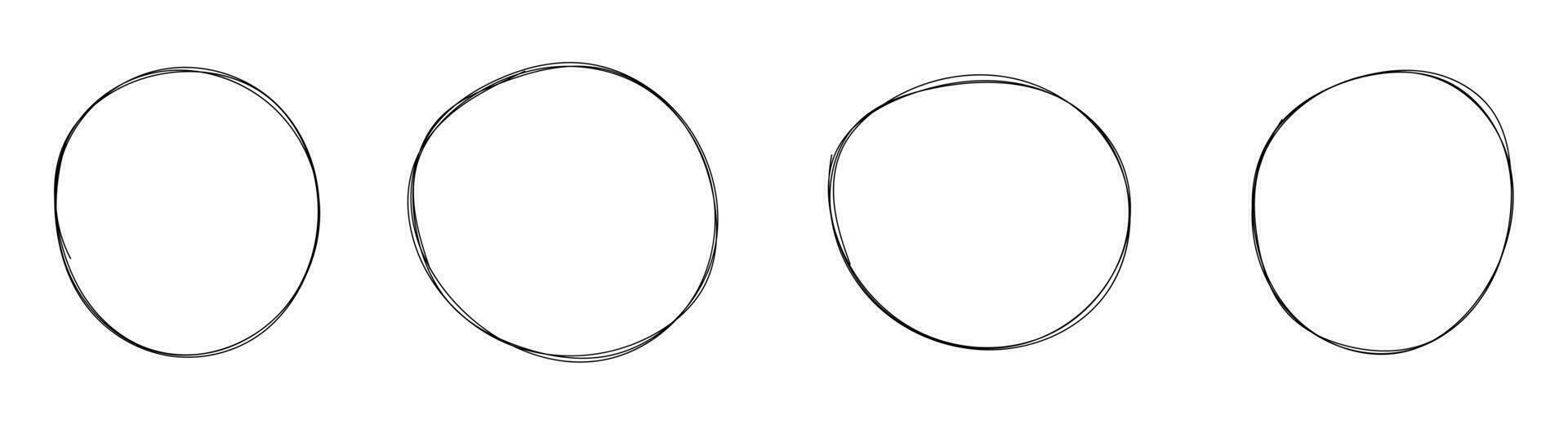Hand drawn highlighter circle vector collection
