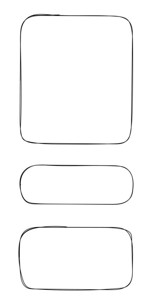 Hand drawn highlighter rectangle vector set