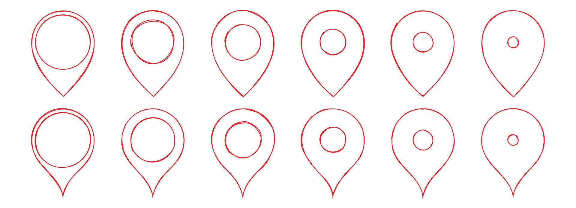 Hand drawn map pointer pin vector set 25881814 Vector Art at Vecteezy