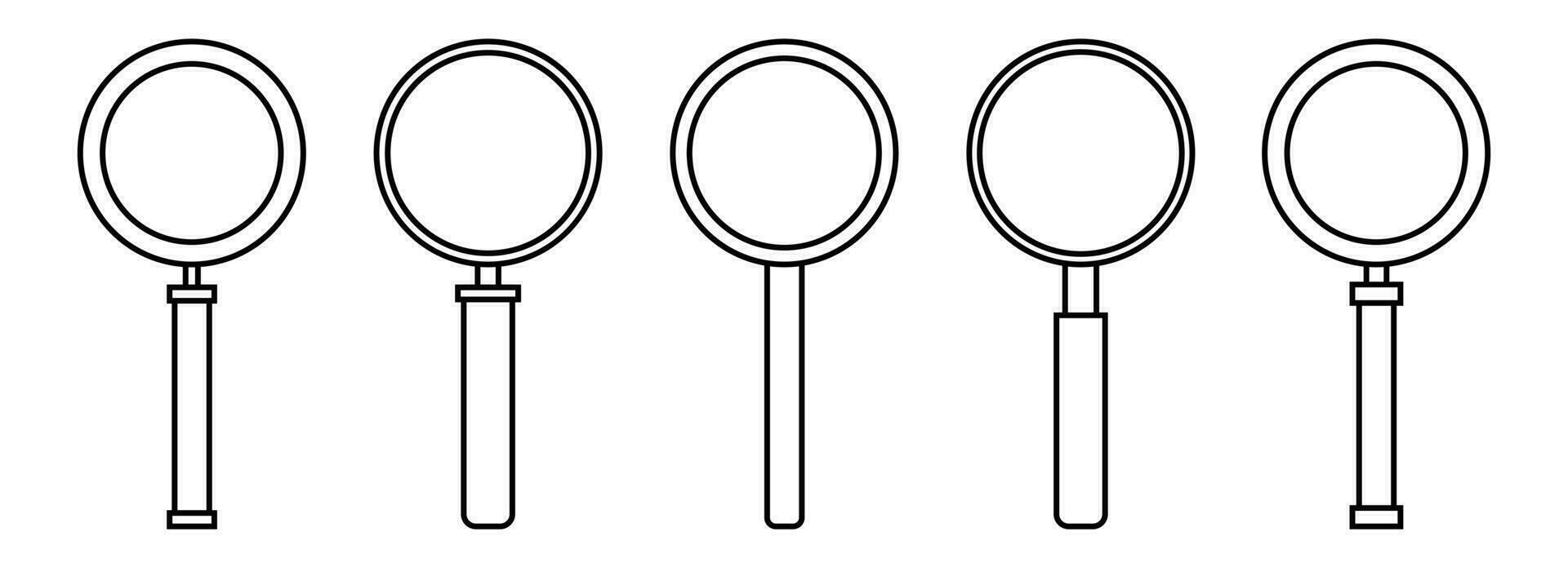 Magnifying glass icon set vector illustration