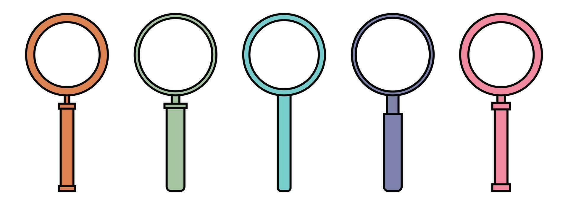 Magnifying glass icon set vector illustration