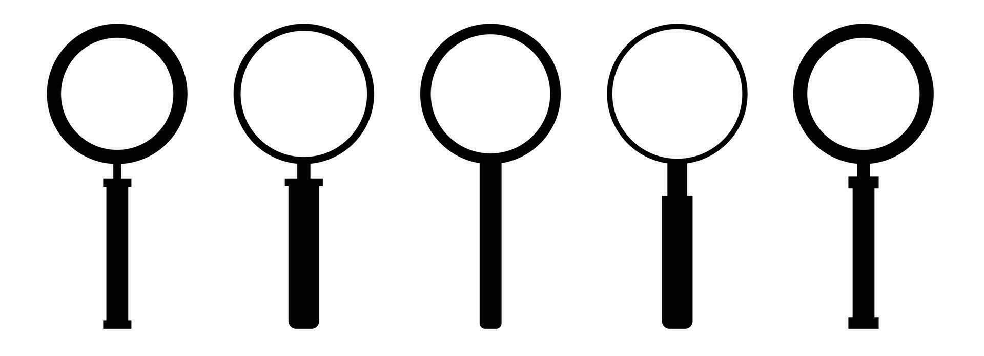 Magnifying glass icon set vector illustration