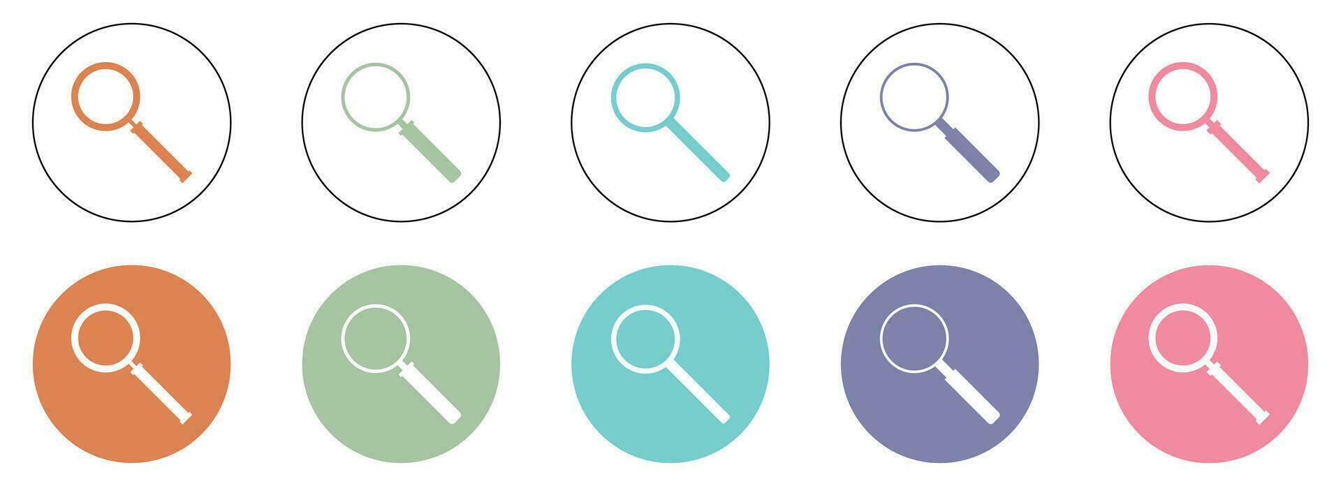 Magnifying glass icon set vector illustration