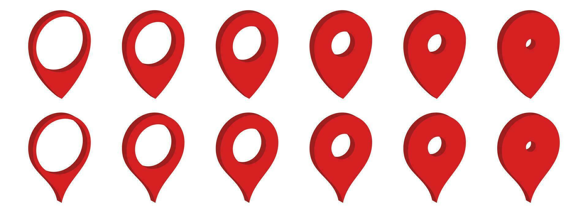 Map location pin icon set vector illustration