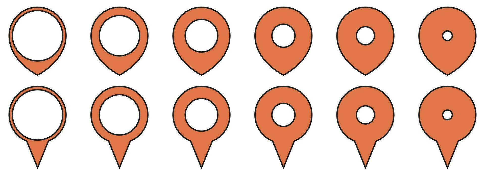 Map location pin icon set vector illustration