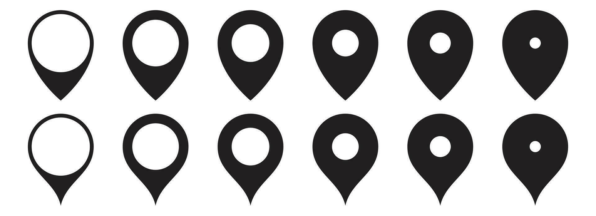 Map location pin icon set vector illustration