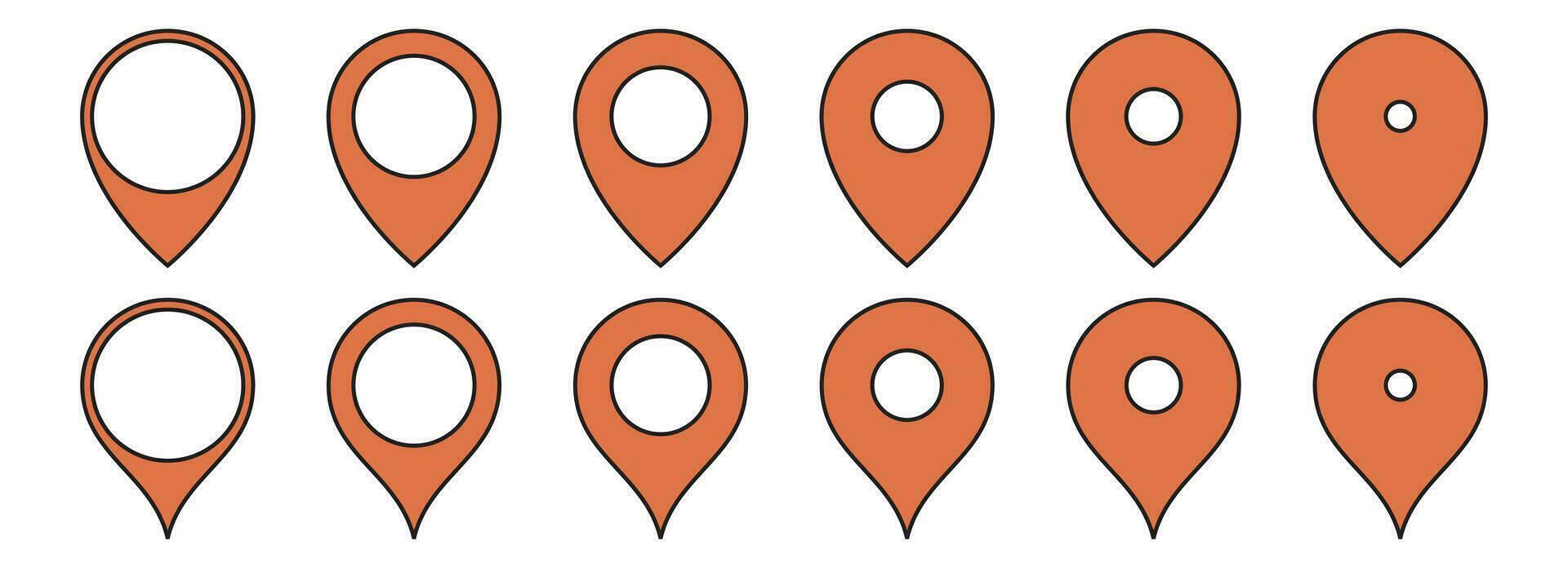 Map location pin icon set vector illustration