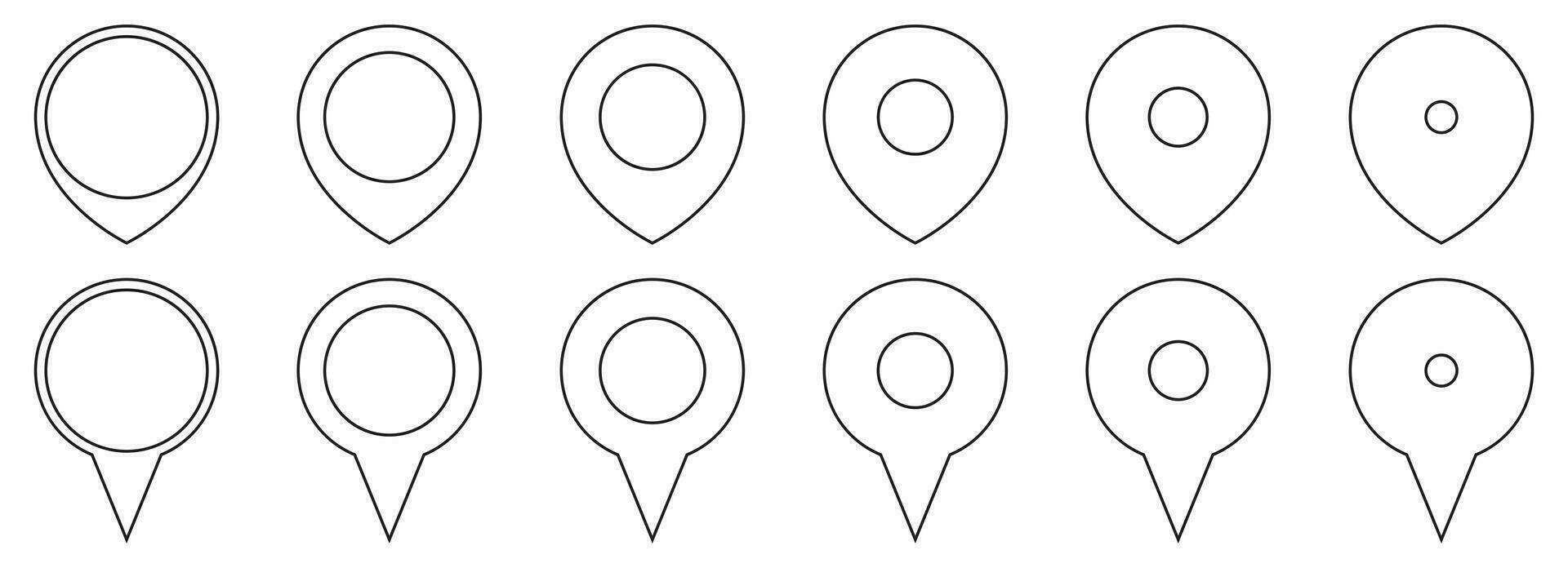 Map location pin icon set vector illustration