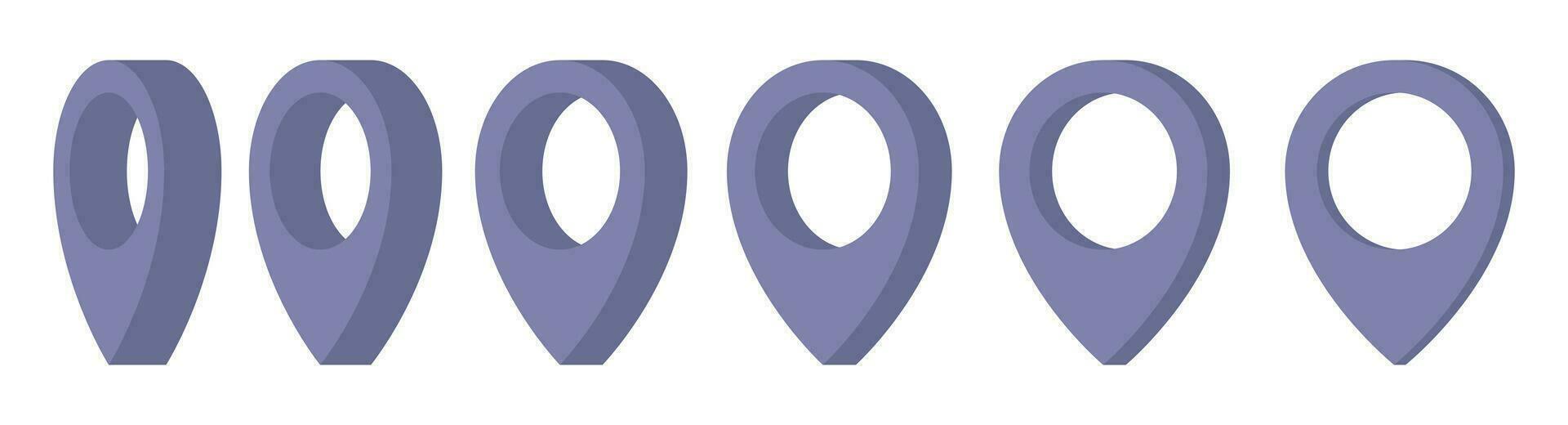 Map location pin icon set vector illustration