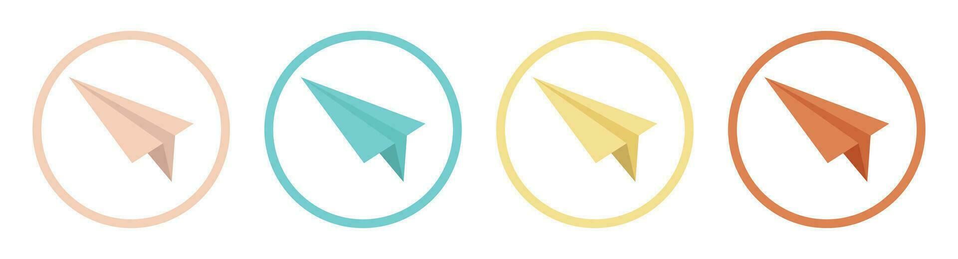 Paper plane icon collection vector illustration isolated on white