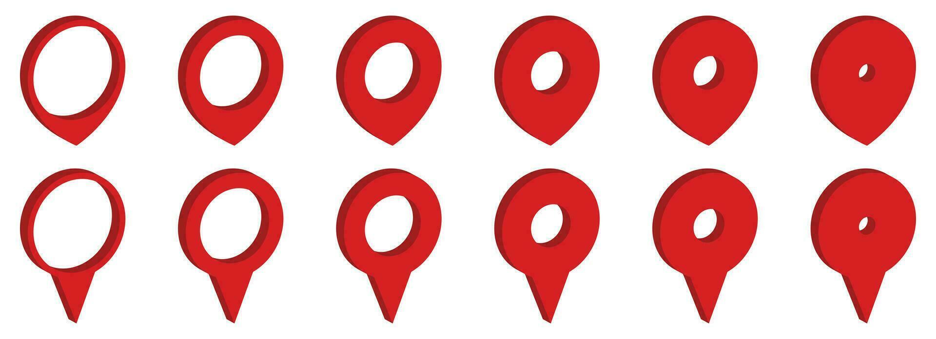 mapa ubicación alfiler icono conjunto vector ilustración