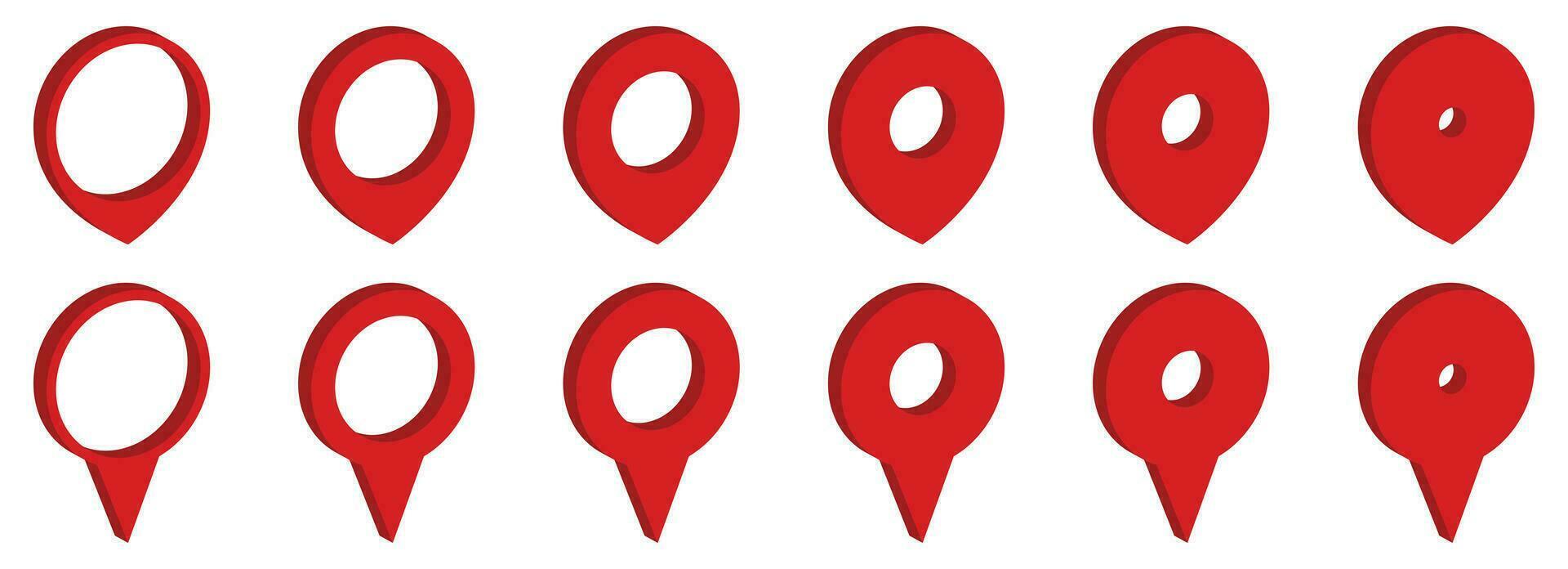 Map location pin icon set vector illustration