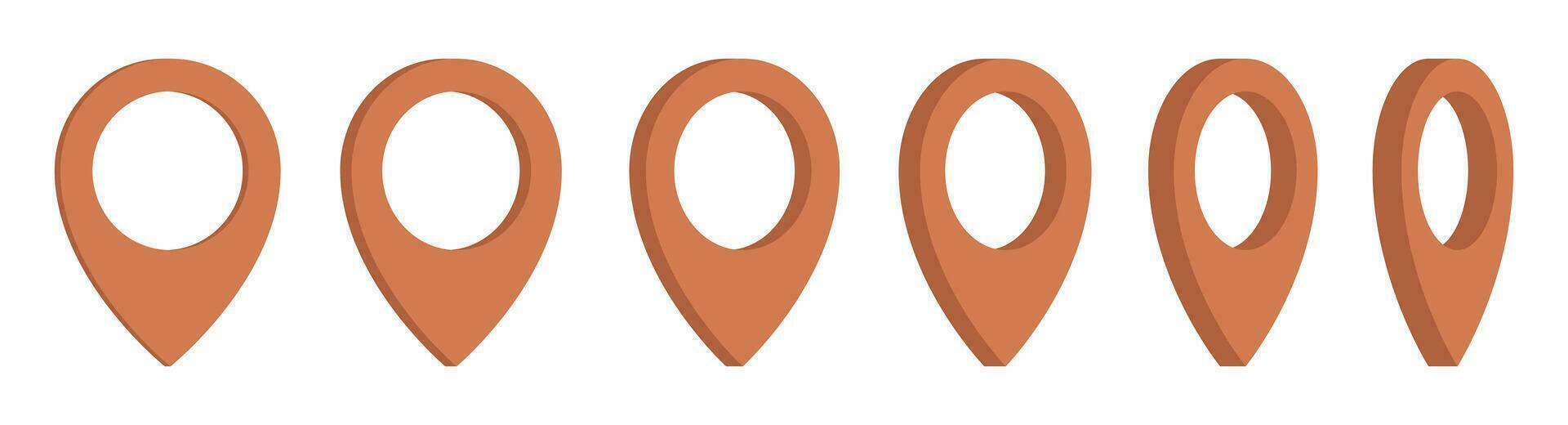 Map location pin icon set vector illustration