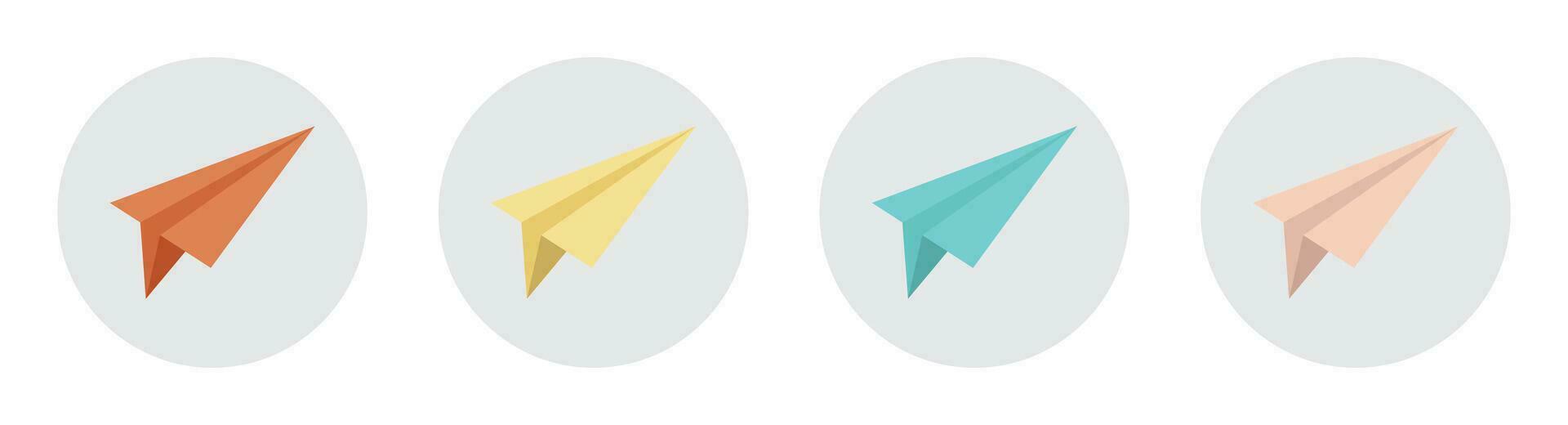 Paper plane icon collection vector illustration isolated on white