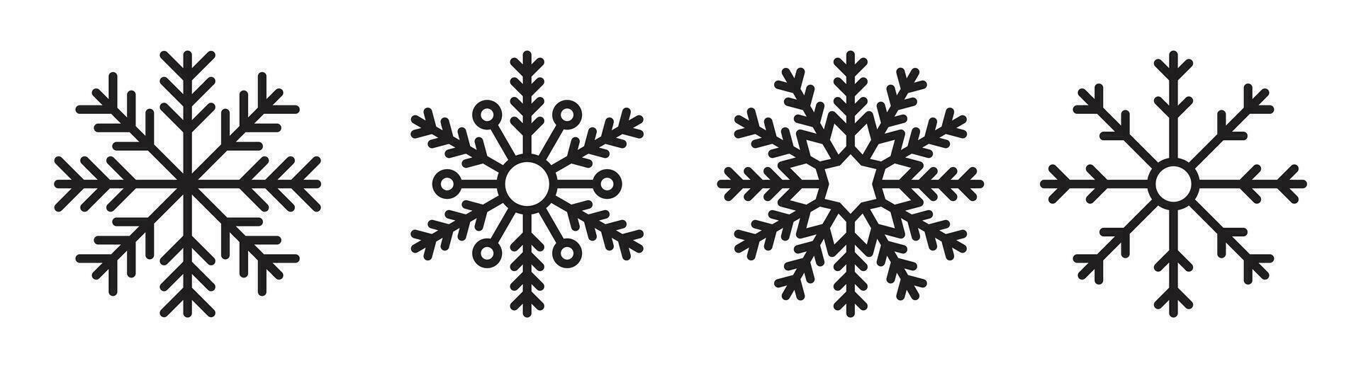 copo de nieve icono colección vector ilustración aislado en blanco