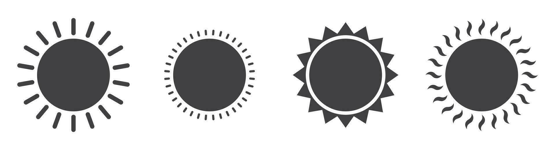 Sun icon collection vector illustration isolated on white