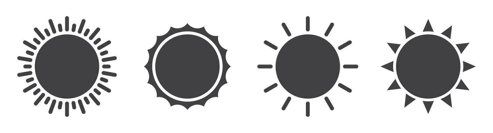 Sun icon collection vector illustration isolated on white