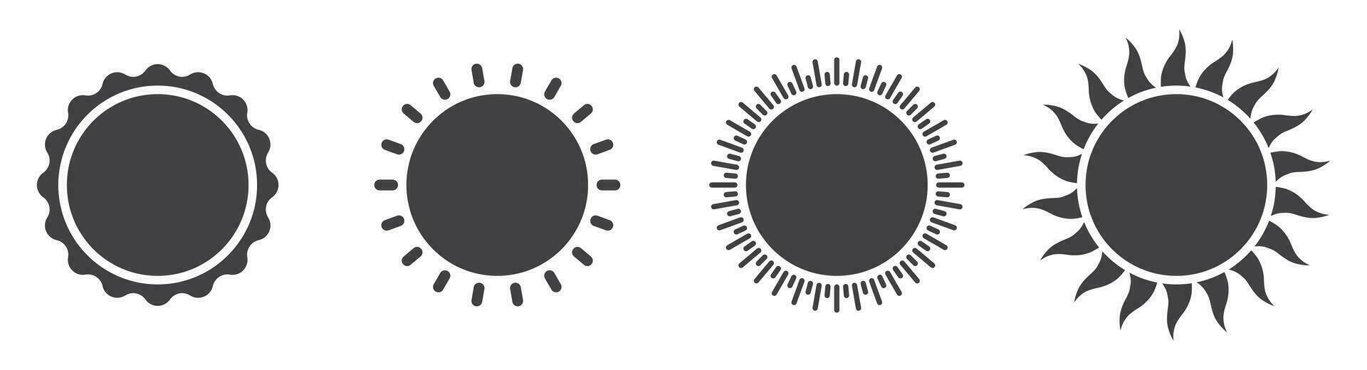 Sun icon collection vector illustration isolated on white