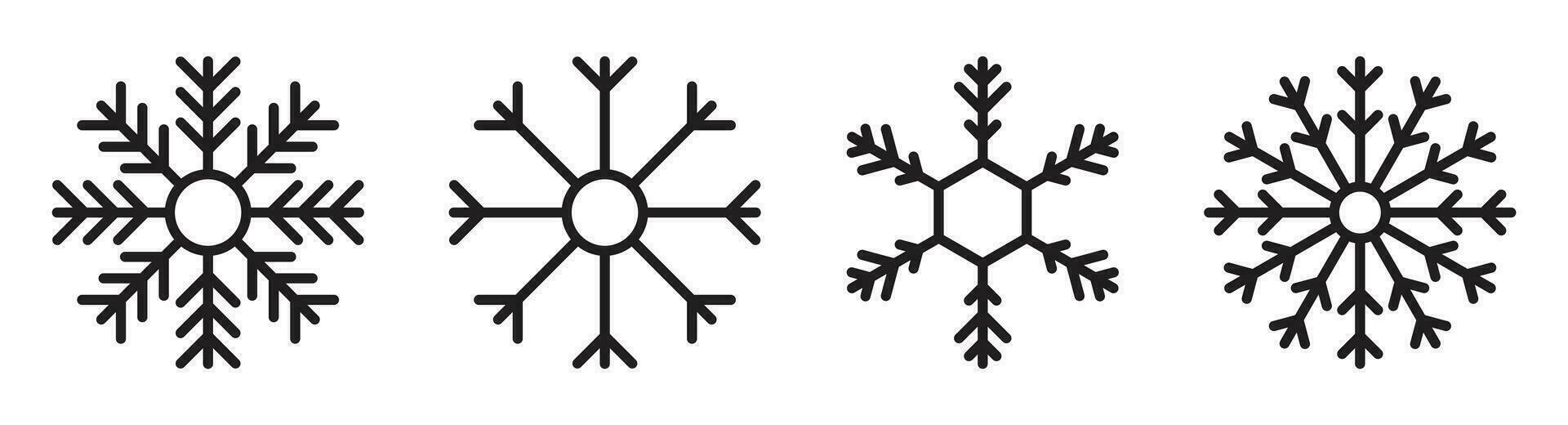 Snowflake icon collection vector illustration isolated on white