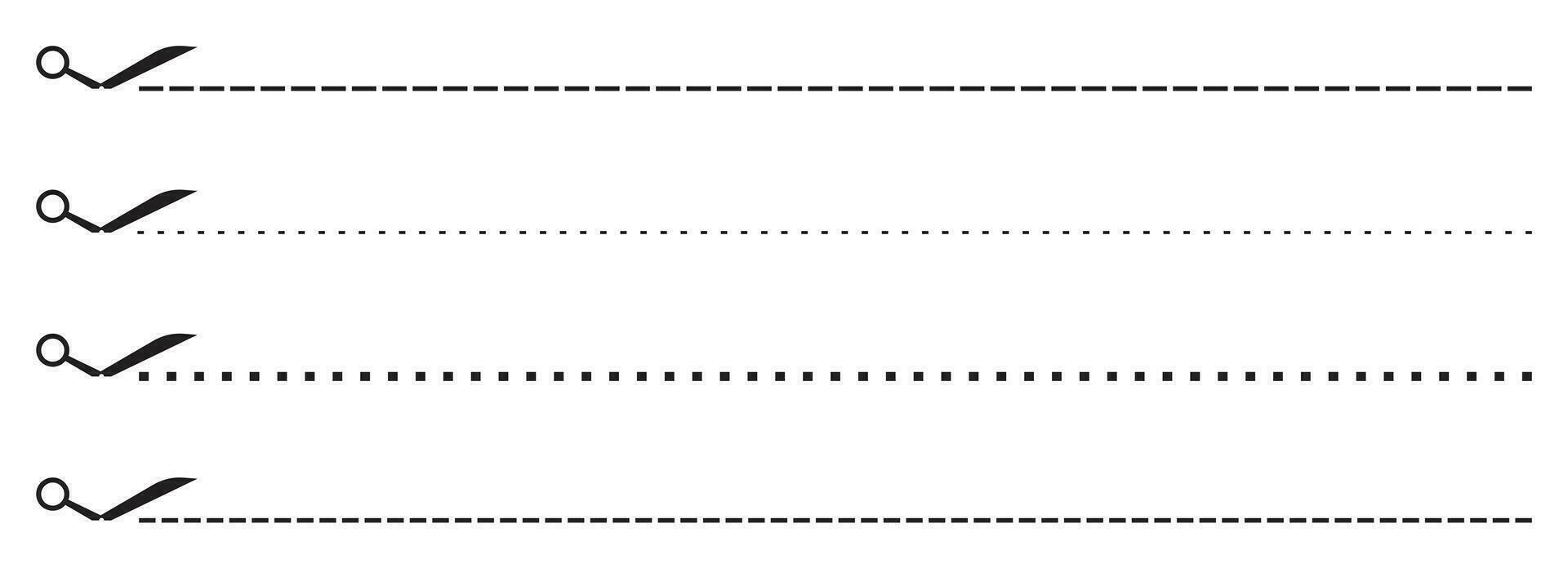 tijeras con cortar punteado línea vector ilustración colección