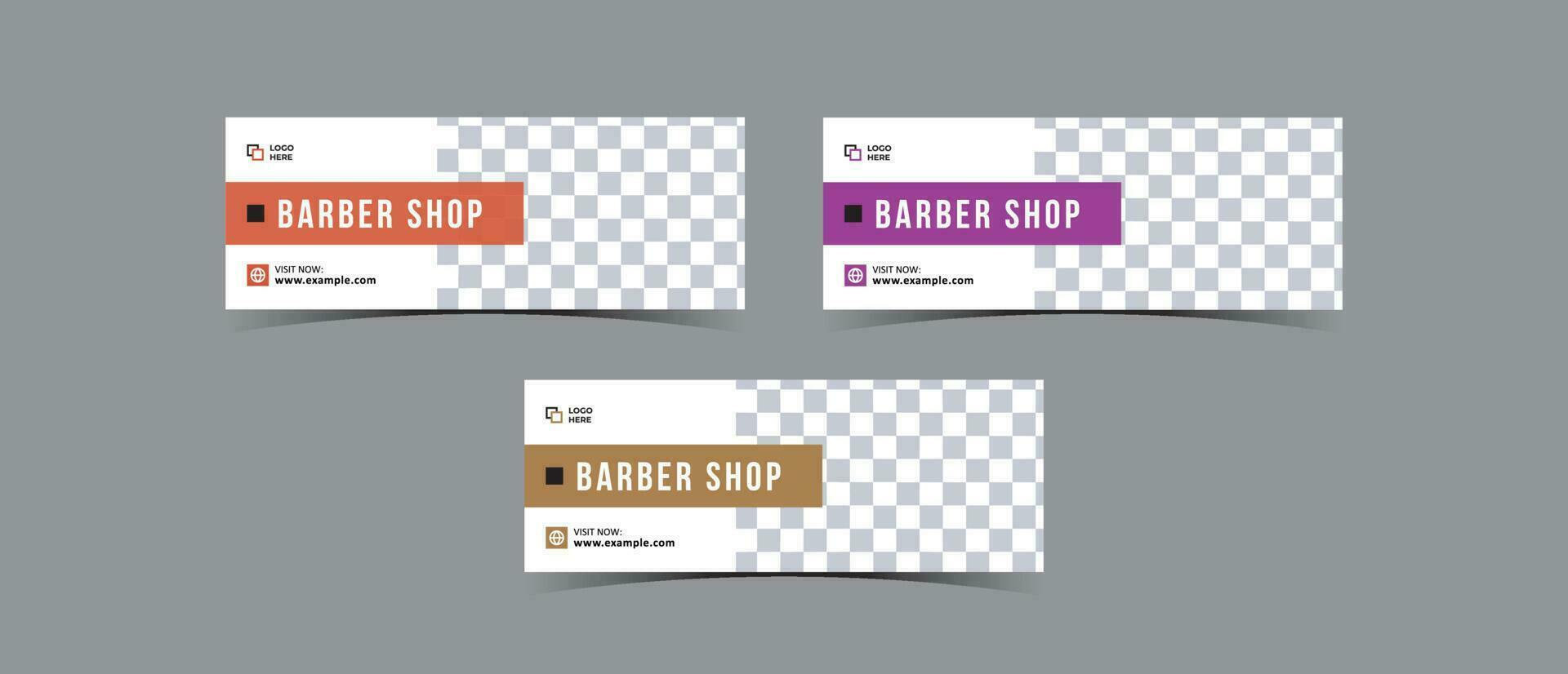 Barbershop business cover banner template vector