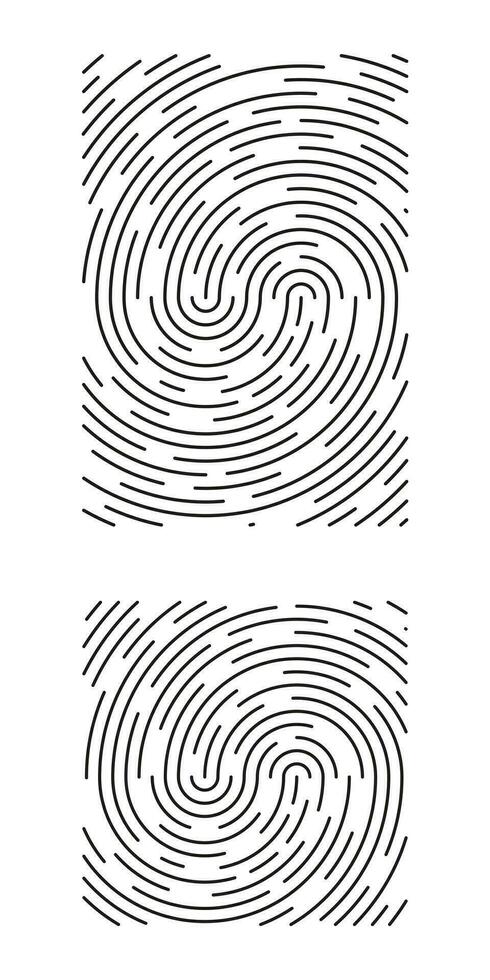 Fingerprint identification symbol icon set in flat style. Security authentication. Vector illustration isolated on white