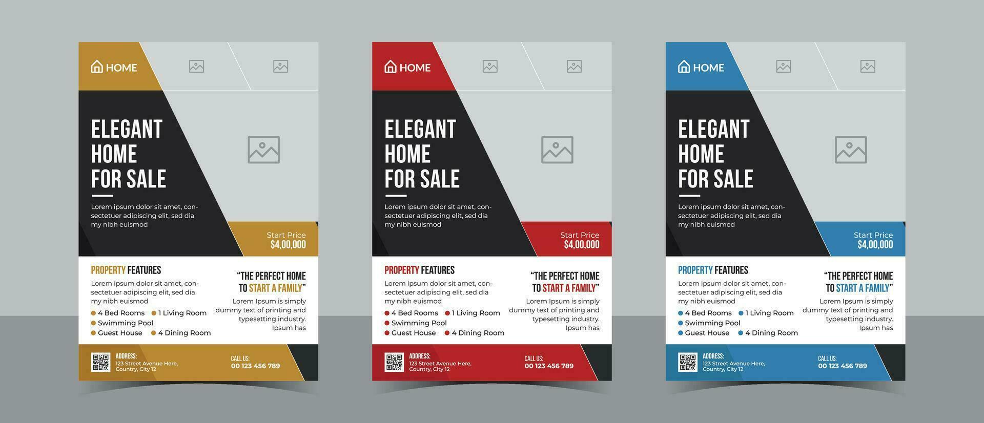 Real Estate Flyer Design for Elegant Home Advertising vector