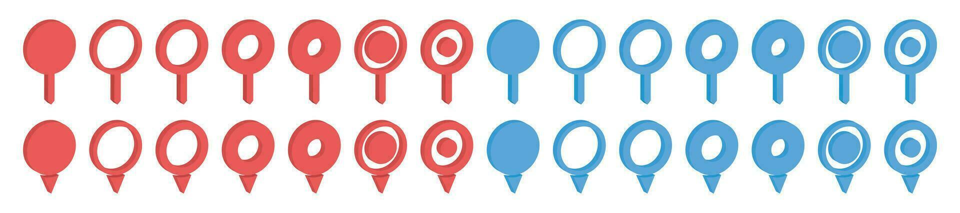 Location pointer pin icon vector set. GPS location pin