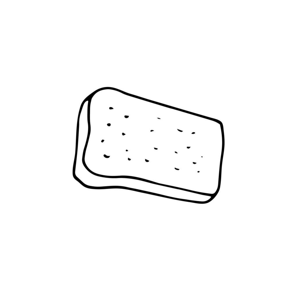 hand-drawn piece of bread vector