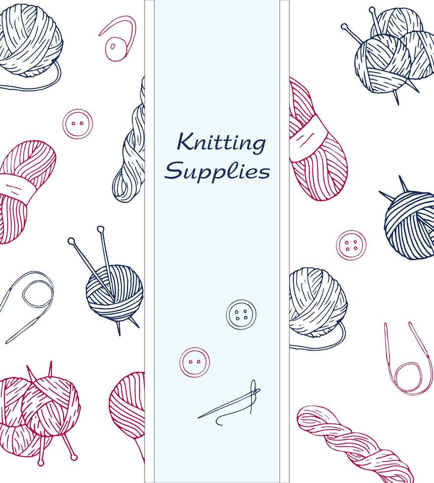 kniiting supples banner vector