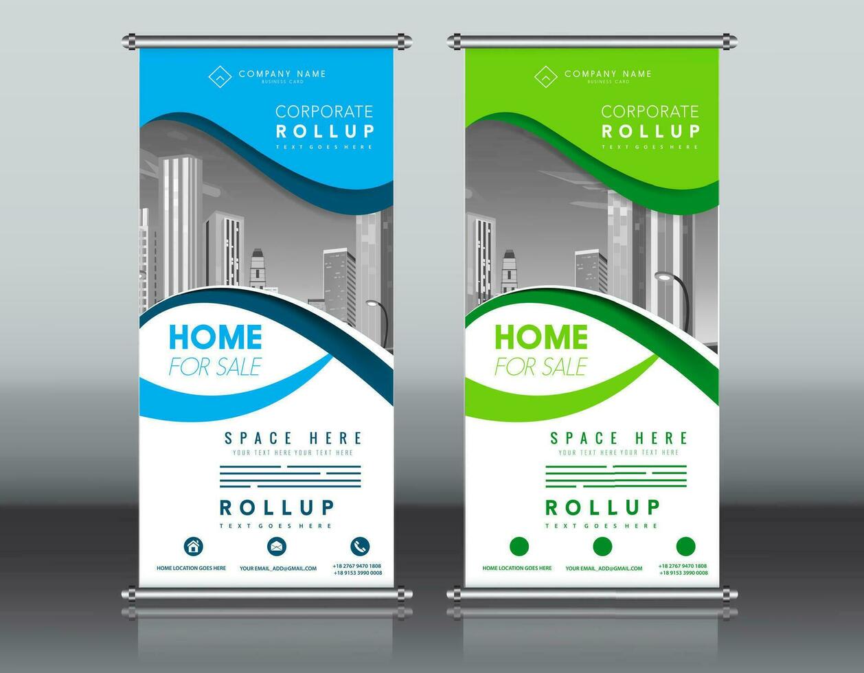 roll up business brochure flyer banner design vertical template vector, cover presentation abstract geometric background, modern publication x-banner and flag-banner, rectangle size. red , blue, green vector