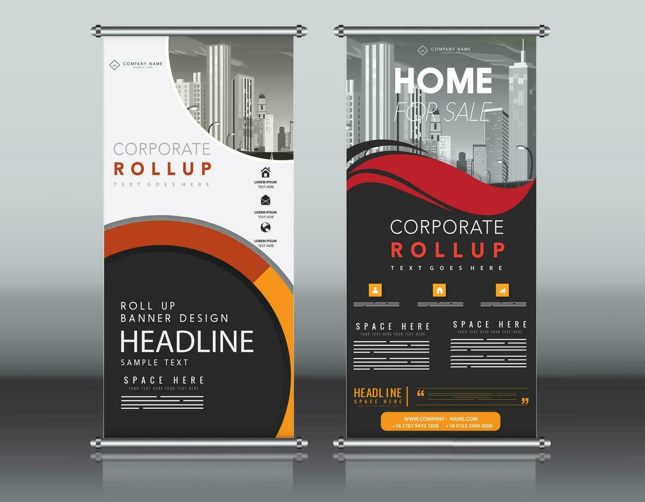 roll up business brochure flyer banner design vertical template vector, cover presentation abstract geometric background, modern publication x-banner and flag-banner, rectangle size. red , blue, green vector