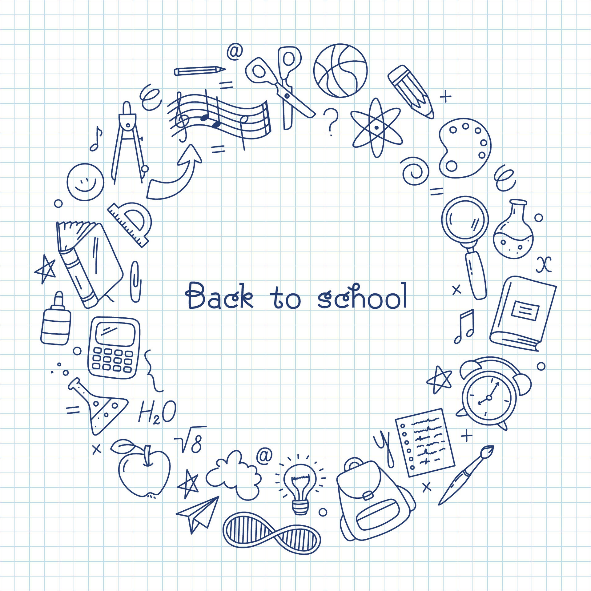 Back to School Circle Stencil