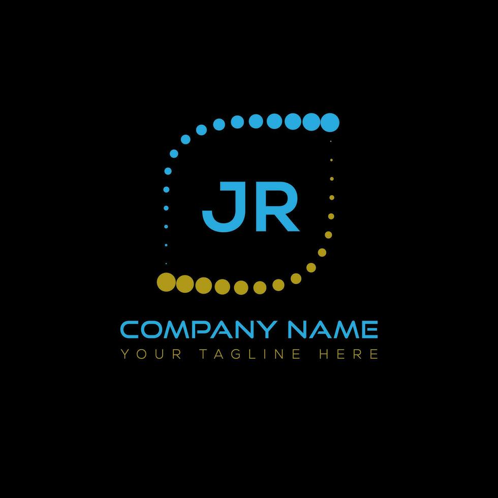 JR letter logo design on black background. JR creative initials letter logo concept. JR unique design. vector