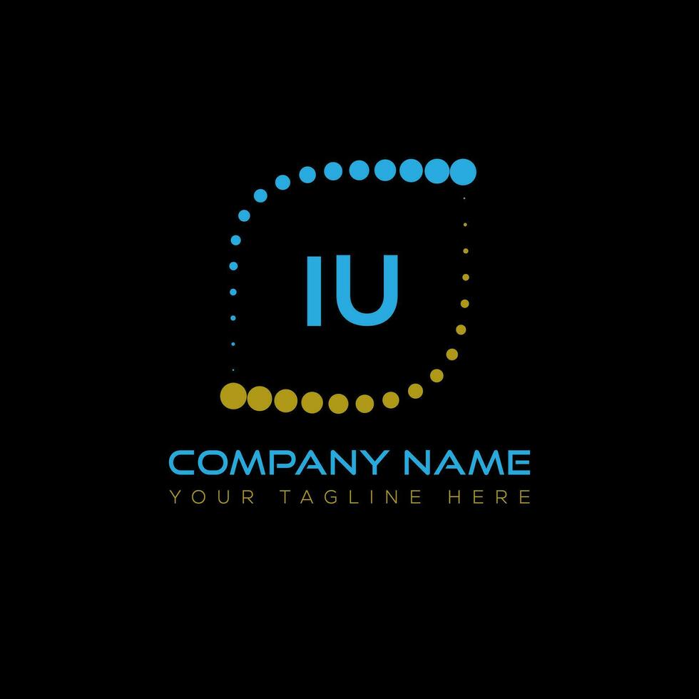 IU letter logo design on black background. IU creative initials letter logo concept. IU unique design. vector