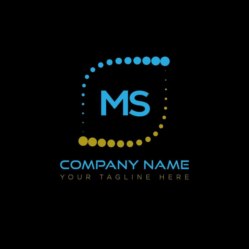 MS letter logo design on black background. MS creative initials letter logo concept. MS unique design. vector