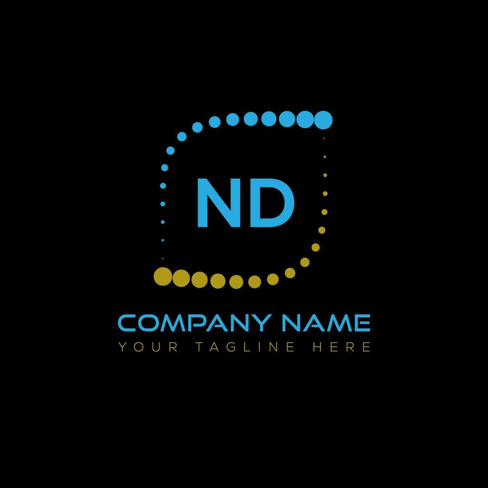 ND letter logo design on black background. ND creative initials letter logo concept. ND unique design. vector