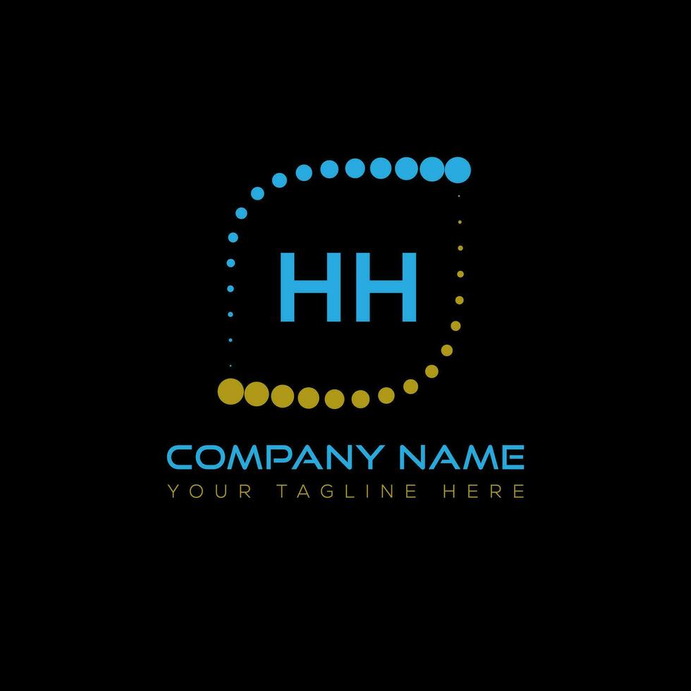 HH letter logo design on black background. HH creative initials letter logo concept. HH unique design. vector