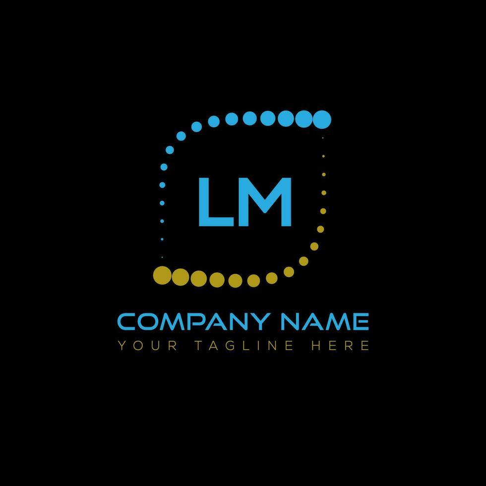 LM letter logo design on black background. LM creative initials letter logo concept. LM unique design. vector