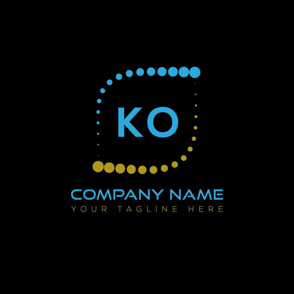 KO letter logo design on black background. KO creative initials letter logo concept. KO unique design. vector