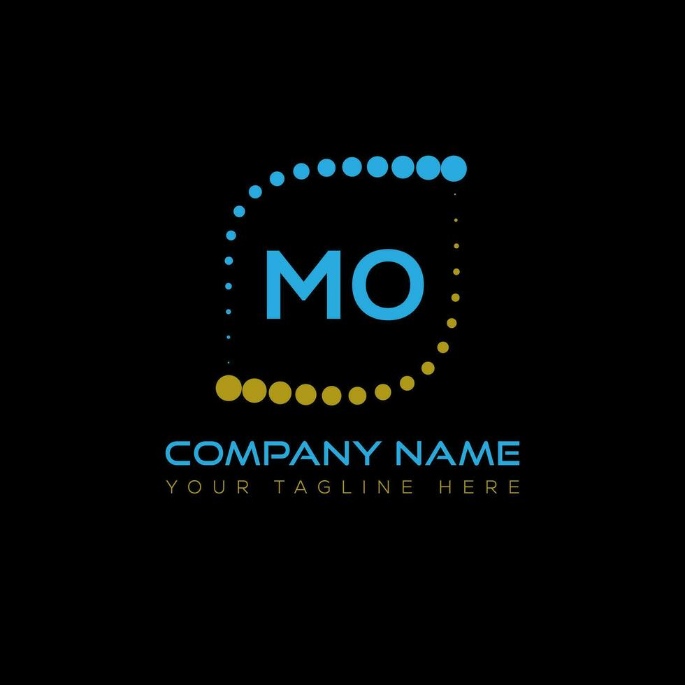 MO letter logo design on black background. MO creative initials letter logo concept. MO unique design. vector