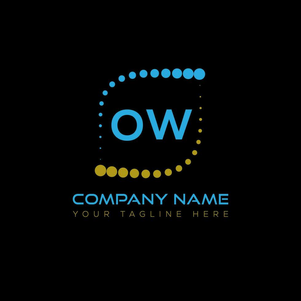 OW letter logo design on black background. OW creative initials letter logo concept. OW unique design. vector
