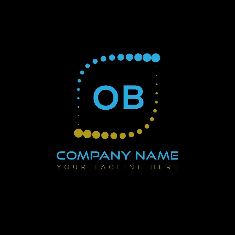 OB letter logo design on black background. OB creative initials letter logo concept. OB unique design. vector