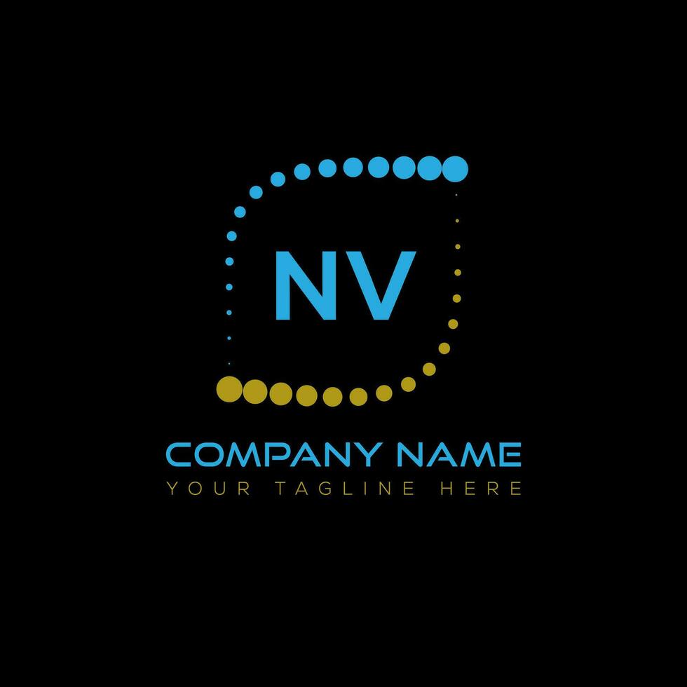 NV letter logo design on black background. NV creative initials letter logo concept. NV unique design. vector