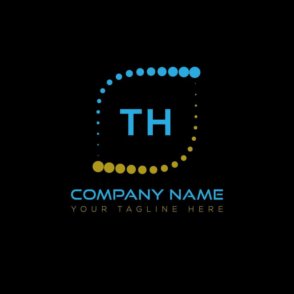 TH letter logo design on black background. TH creative initials letter logo concept. TH unique design. vector